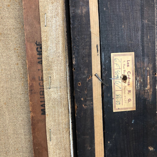 Olio su tela "Saluto al traghetto", XX secolo.