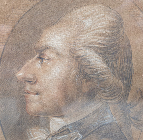18th century French school - Portrait of Augustin D'Herbez dit Saint-Aubin