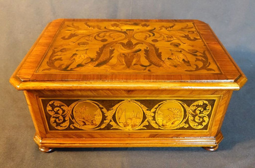 Coffret Lombard En Marqueterie d'époque Louis XVI