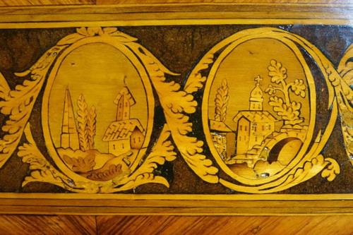 Coffret Lombard En Marqueterie d'époque Louis XVI