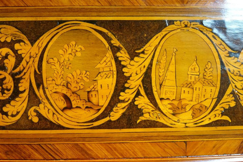 Coffret Lombard En Marqueterie d'époque Louis XVI