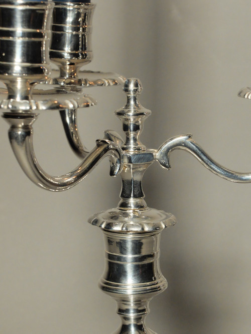 Pair of 3-branch candelabras 18th century