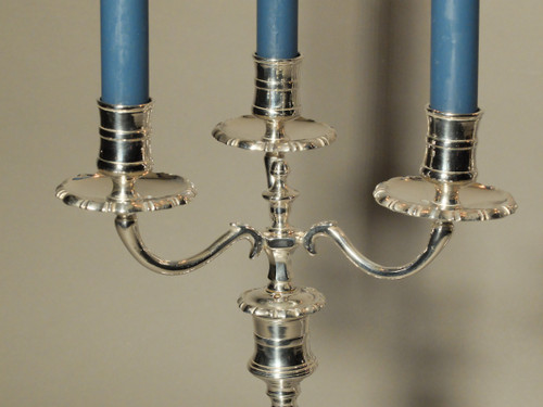 Pair of 3-branch candelabras 18th century