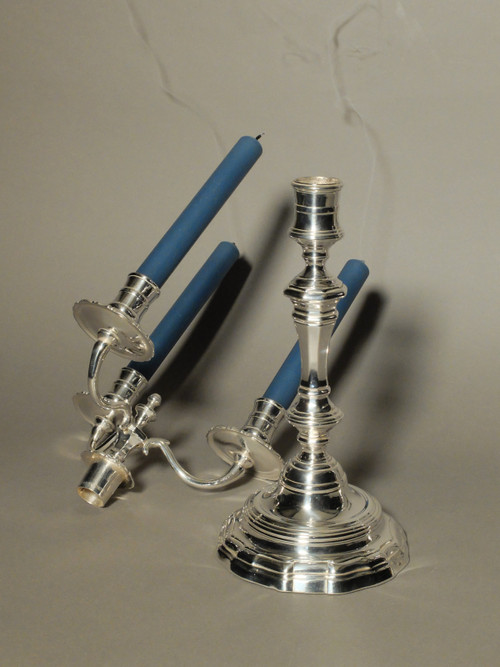 Pair of 3-branch candelabras 18th century
