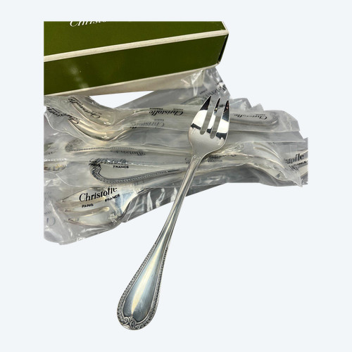 Twelve Malmaison Christofle oyster forks