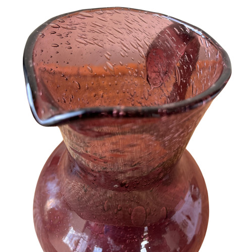 Pitcher in bubble-blown glass - Origin Biot - 20th century