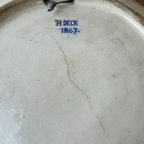 Coppia di grandi piatti - Firmati Théodore Deck - Porcellana di Sèvres - 1867
