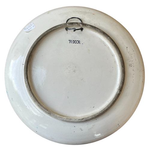 Grand plats aux angelots - Signed Théodore Deck - Sèvres porcelain - 1867
