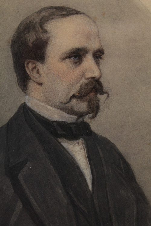 Disegno "Ritratto di Charles Morin" firmato M. Parmentier 1870 ca.