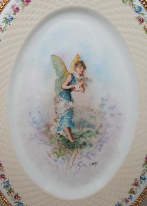 J. Bac Limoges Porcelain Cup Early 20th century