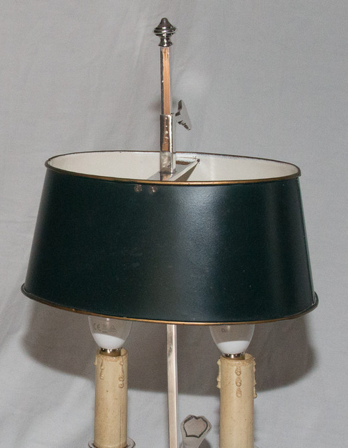 Lampe Bouillotte En Bronze Argenté  A MOURIER Début XXème