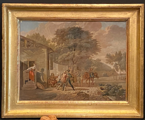 Tableau, fixé sous verre
