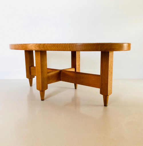 Table basse ovale de Guillerme et Chambron pour "Votre maison", France années 60