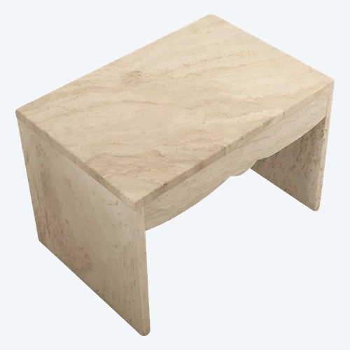Travertine end table, France 1970s