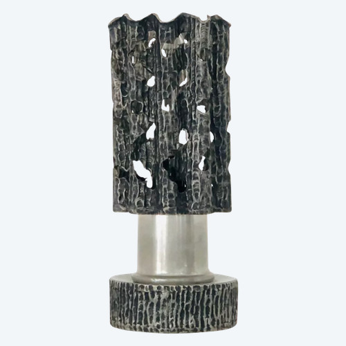 Lampe brutaliste en étain, Italie années 60