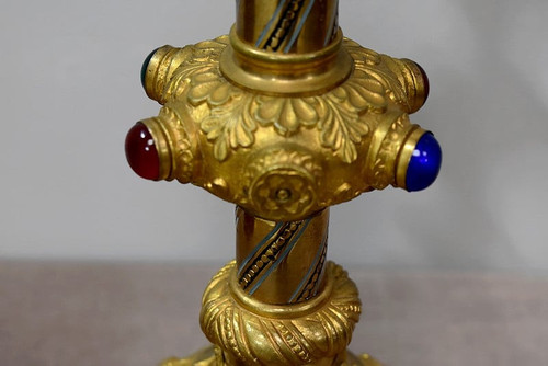 Paire de Pique-cierges en Bronze doré et laiton – 1900