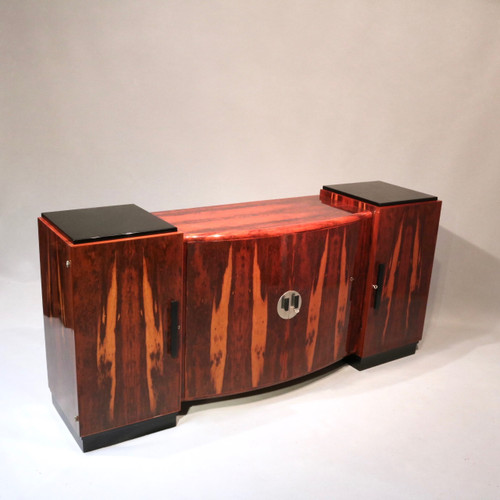 Sideboard, Art-Déco-Sideboard aus Makassar-Ebenholz