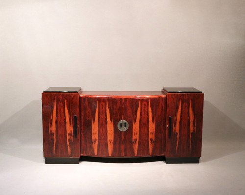 Sideboard, Art-Déco-Sideboard aus Makassar-Ebenholz