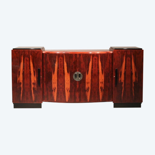 Sideboard, Art-Déco-Sideboard aus Makassar-Ebenholz