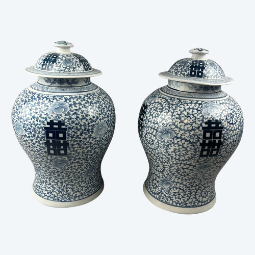 Pair of blue vases
