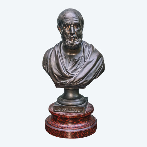 IPPOCRATE busto regolato su marmo 33 cm