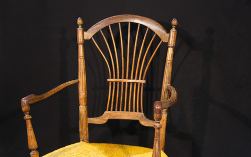 Fauteuil en paille XVIIIeme siècle Louis XVI