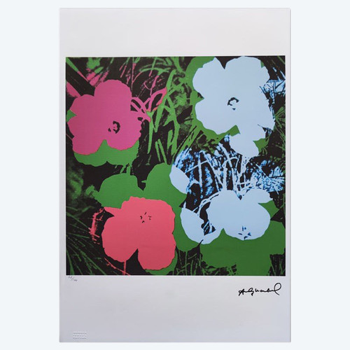 1980s Gorgeous Andy Warhol "Flowers" Limited Edition Lithograph