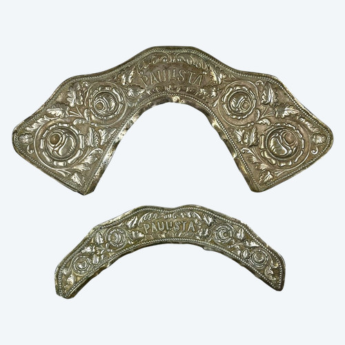 DEUX PLAQUES de SELLE de GAUCHO - Argentine - Vers 1900