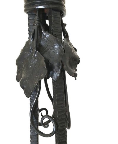 Battered iron floor lamp, Art Deco work around 1920