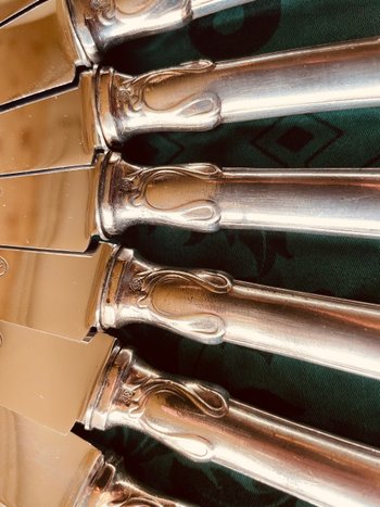 12 art nouveau table knives