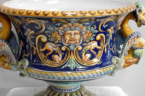 Nevers Earthenware Planter Signed – Late 19th Century