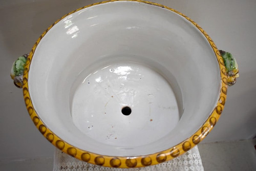 Nevers Earthenware Planter Signed – Late 19th Century