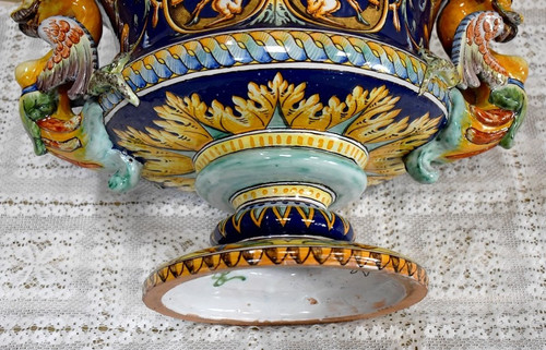 Nevers Earthenware Planter Signed – Late 19th Century