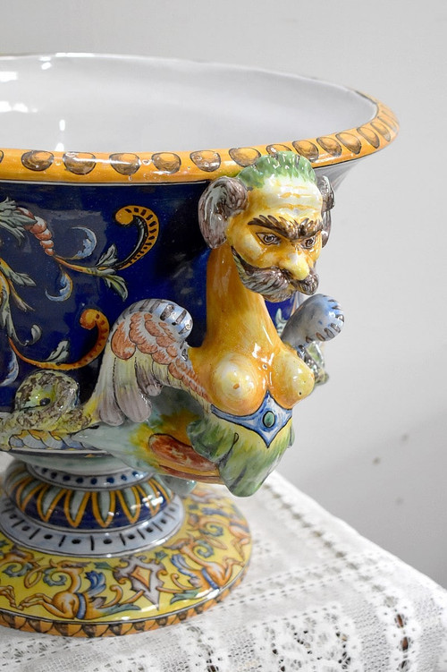 Nevers Earthenware Planter Signed – Late 19th Century