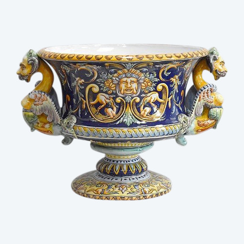 Nevers Earthenware Planter Signed – Late 19th Century