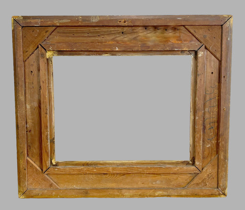 CADRE ANCIEN NAPOLEON III EN BOIS SCULPTÉ ET PATINÉ POUR PEINTURE 43,5 cm x 34 cm