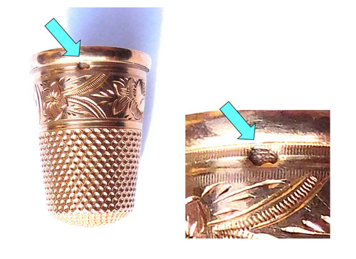 Small Sewing Thimble In 18 Carat Solid Gold For Little Girl Late 19th Century