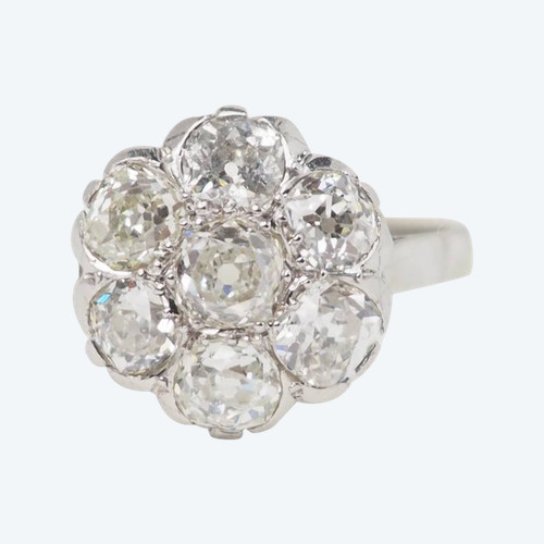 Anello Fleur in platino e diamanti