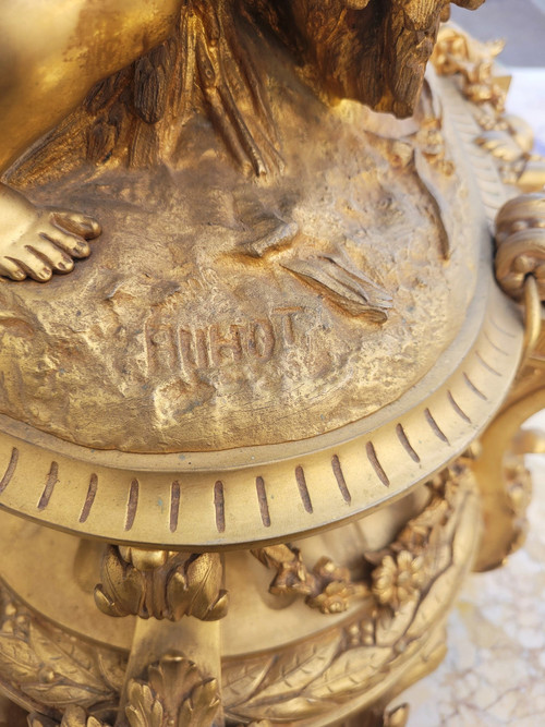 Buhot, Aux Puttis Fireplace Trim, Gilt Bronze, 19th Century