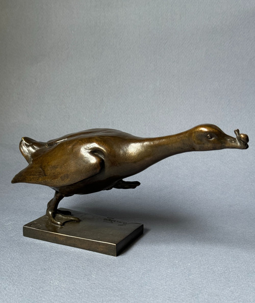 Bronze ArtDeco „Der Gänseschritt“ Édouard-Marcel SANDOZ (Susse Frères)