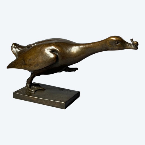 Bronze ArtDeco „Der Gänseschritt“ Édouard-Marcel SANDOZ (Susse Frères)