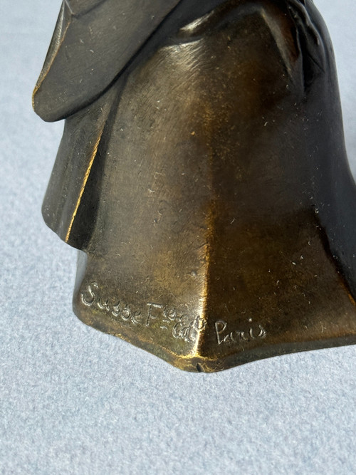 Bronzo ArtDeco "Uccello azzurro n. 1 testa sollevata" Édouard-Marcel SANDOZ (Susse Frères)