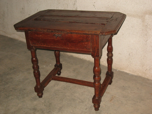 Writing table desk with a drawer in fruit wood Louis XIII period 17th