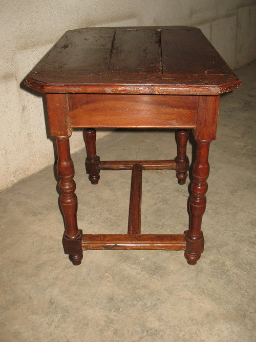 Writing table desk with a drawer in fruit wood Louis XIII period 17th