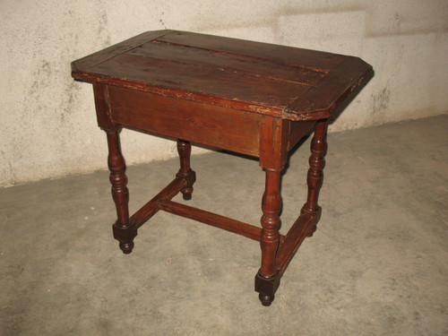 Writing table desk with a drawer in fruit wood Louis XIII period 17th