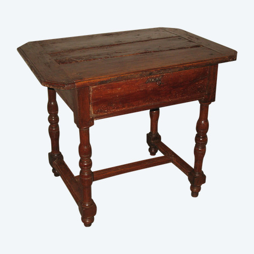 Writing table desk with a drawer in fruit wood Louis XIII period 17th