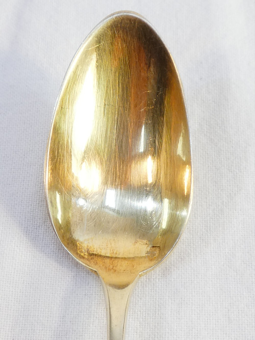 SCATOLA DA 12 cucchiaini e pinzette per zucchero ARGENTO 925 vermeil H. SOUFFLOT