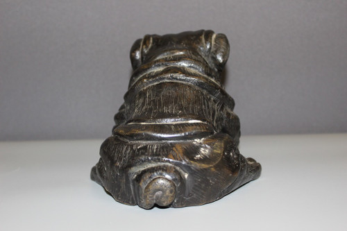 Cane in bronzo con patina scura XX secolo