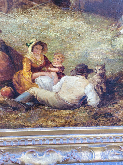 Picnic durante il raccolto, William I Shayer Senior, Hst, XIX secolo