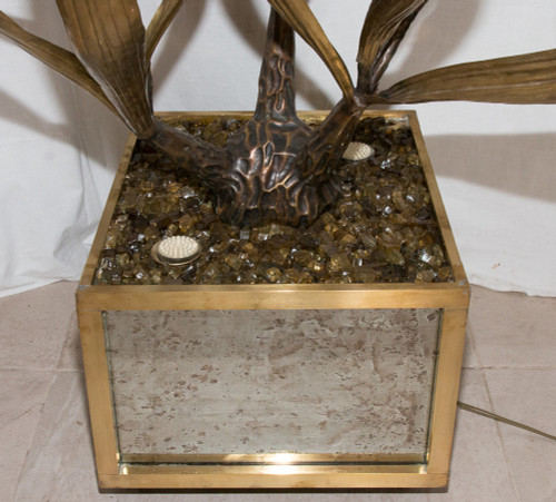Große Blumenlampe Maison Jansen Design aus den 70er Jahren